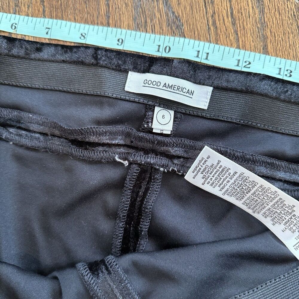Good American Black Velour Pants Disco Boss Skinny Womens 2XL 6 Velvet 1615 NWOT - Picture 7 of 11